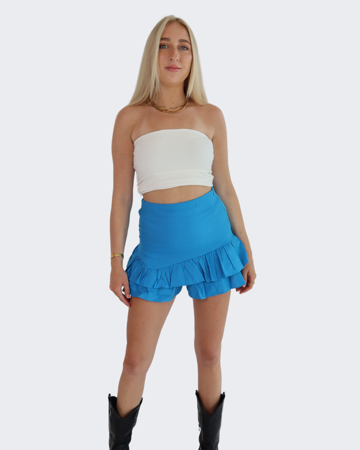 Ruffled Dream Skort Seablue - Größe XS - Farbe Meeresblau