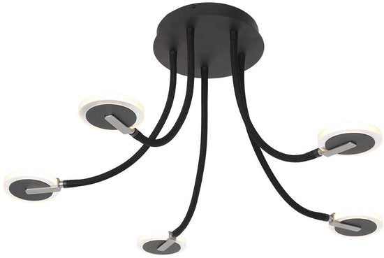 Deckenleuchte Turound 3375ZW – Schwarze Designleuchte mit Glas, 91,5 cm, dreh- und neigbar, Steinhauer, LED, dimmbar, 5000 Lumen