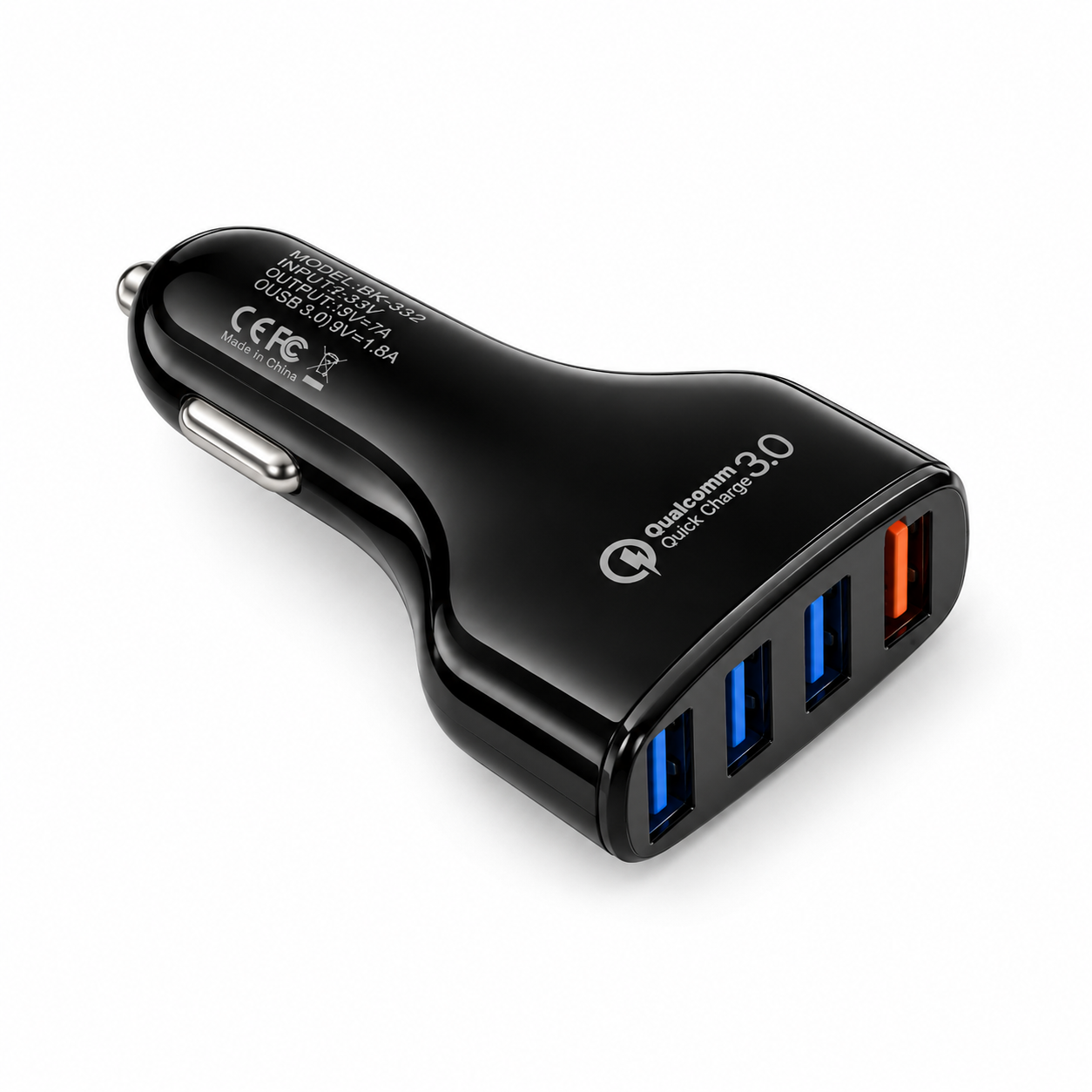 QGeeM BK-352 QC 3.0 Auto-Ladegerät - 4-Port USB Auto-Ladegerät mit Quick Charge 3.0
