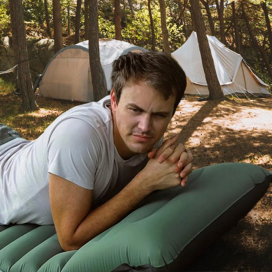Ever Trex Schlafmatte Comfort - 193x70x10cm - Eingebaute Pumpe - 1 Person - Campingmatratze - Selbstaufblasend - Grün