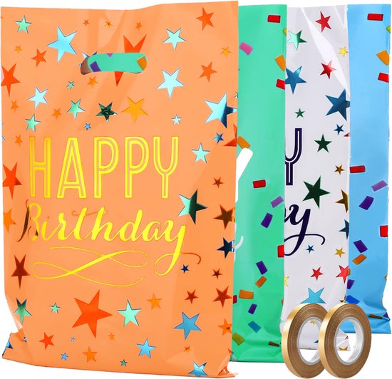Feestio Sharing Bags 100 Stück - 17 x 25 cm - Bonbontüten - Leckerli-Tüten Kinderparty - Geschenktüten - Geburtstag