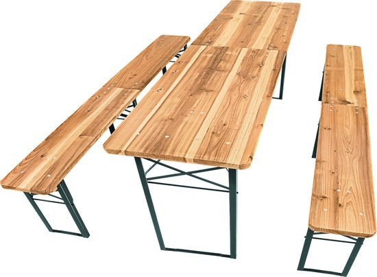 tectake - Biertisch mit Bänken, Campingtisch, klappbar