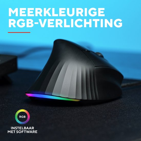 Trust GXT 145 Rexxa – Gaming-Maus – kabelgebunden – 12.800 DPI – RGB-Beleuchtung – ergonomisch, vertikal – schwarz