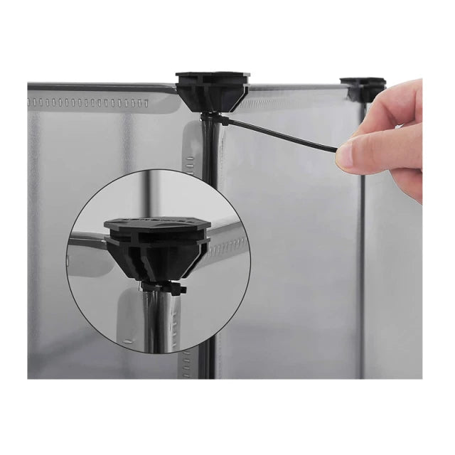 Songmics Multifunktionaler Haustierkäfig und Trainingspark – 143 x 71 x 47 cm – Grau mit 20 Elementen