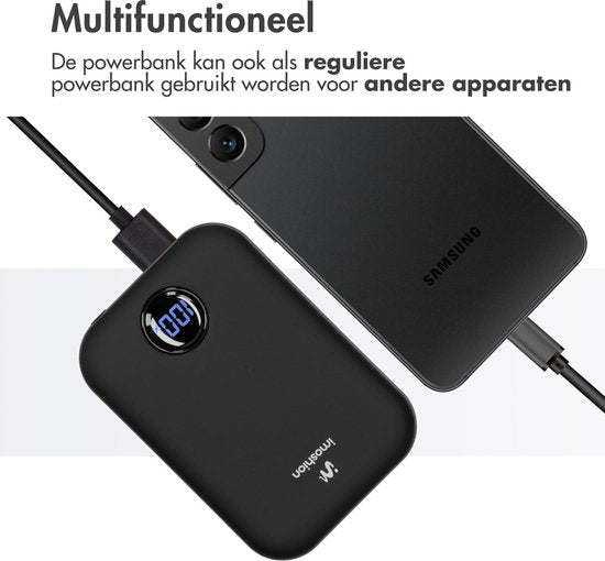 imoshion Powerbank 10000 mAh - Geeignet für MagSafe - Schnellladegerät 22,5W - LED-Anzeige - USB C & USB A - Wireless Powerbank Geeignet für iPhone 12/13/14/15/16 - Schwarz