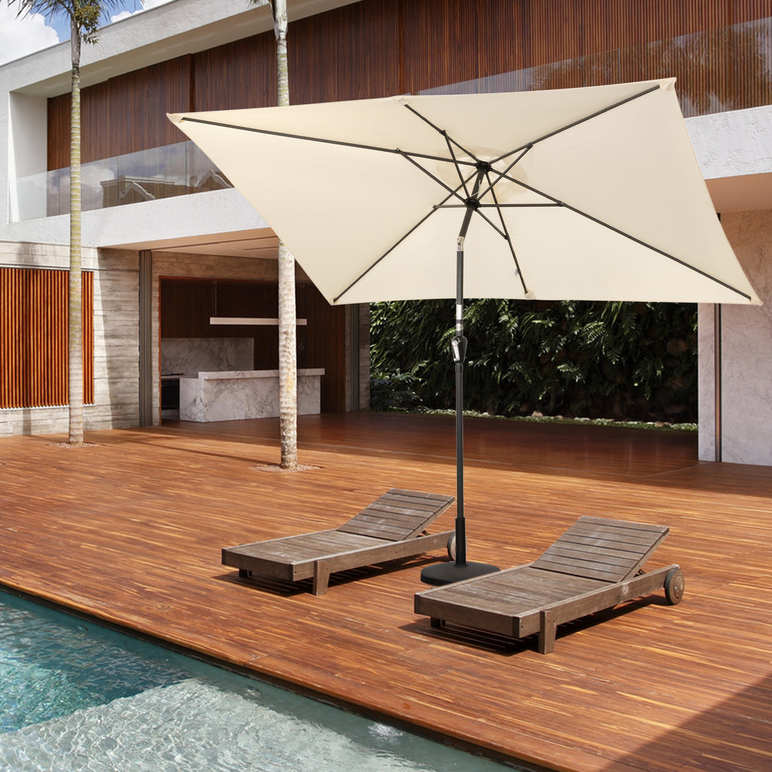 Angel Living Sonnenschirm - 3 x 2 m - Rechteckig - Beige