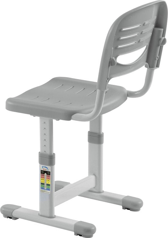 VDD Gaming - Kinderschreibtisch mit Schreibtischstuhl - höhenverstellbar von 54 cm bis 76 cm - mit Stauraum - Weiß