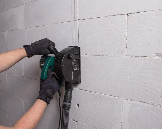 VONROC - Mauernutfräse - Inkl. 2 Diamantscheiben & Aufbewahrungstasche - Schlitzmaschine - 1700W - Ø150MM - schwarz/grün