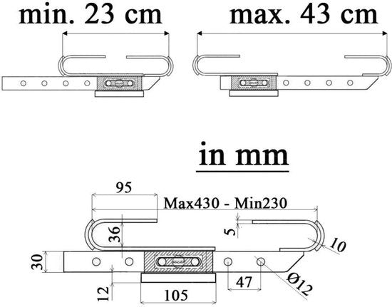 All Ride Containerschloss 5KG - Container- und Anhängerschloss - Verstellbar 23 bis 43 CM - Gehärteter Stahl - Inkl. 3 Ersatzschlüssel - Gelb