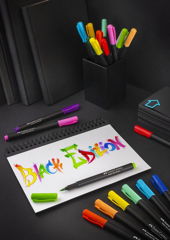 Faber-Castell Pinselstifte – Black Edition – 20 Farben im Kartonetui – FC-116452