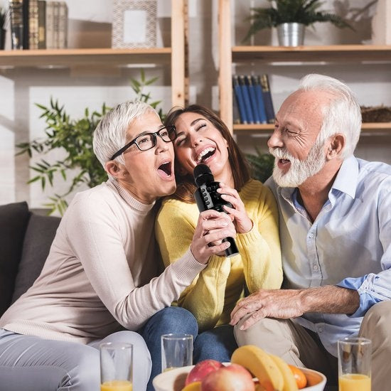 Auronic Karaoke-Mikrofon - Für Kinder und Erwachsene - Bluetooth - Drahtlos - mit Lautsprecher - Schwarz