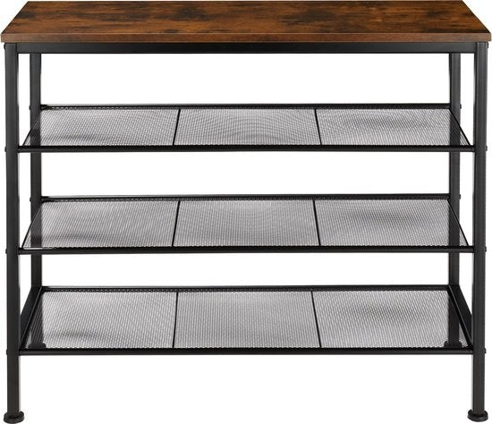 tectake - Schuhregal Newport industriell dunkel - 404293