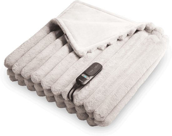 Duux Yentl Striped Electric Heat Blanket 200x200 cm - 9 Einstellungen - Grau