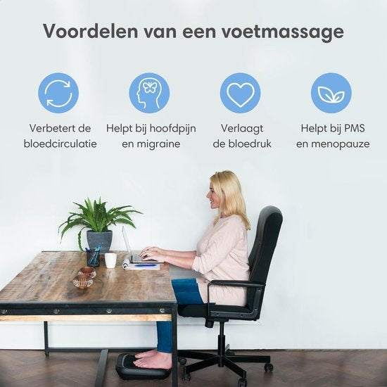 Shiatsu-Fußmassagegerät - 3 Geschwindigkeitsstufen - Wärmefunktion - abnehmbarer Bezug - Schwarz