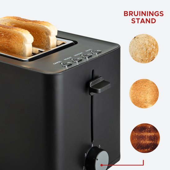 Bourgini Tosti-Toaster mit Bagel-Funktion – Toaster mit Toastklammern – Schwarz – matte Oberfläche – extra breiter Schlitz für 2 Tostis