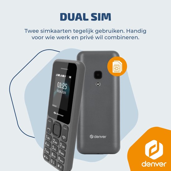 Denver Senioren-Handy 4G – GSM – Smartphone-frei aufwachsen – FM-Radio – Dual-SIM – SIM-Lock-frei – Modell 2026 – FAS1880L