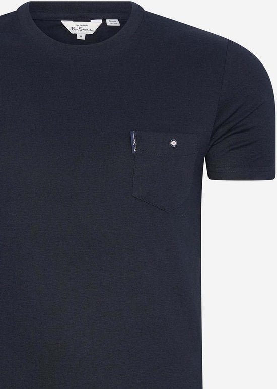 Ben Sherman Signature Taschen-T-Shirt - dunkles Marineblau - Größe S
