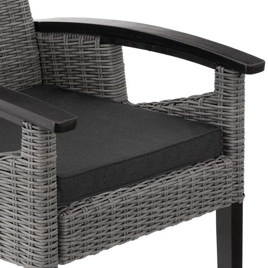 tectake - Geflechtstuhl Gartenstuhl Terrassenstuhl - Rosarno - grau - 404806 - Poly-Rattan
