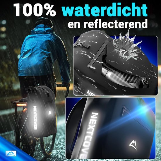 Nextcover 3in1 Fahrradtasche Single für Gepäckträger [PVC frei] | Wasserdichte Fahrradtasche, Rucksack und Umhängetasche 25L | Ideal für Laptop und Wocheneinkauf | Fahrradtasche Single | Fahrradtaschen