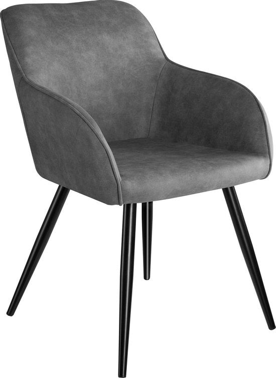 tectake - Stuhl Marilyn Stoff grau/schwarz SKU: 403666