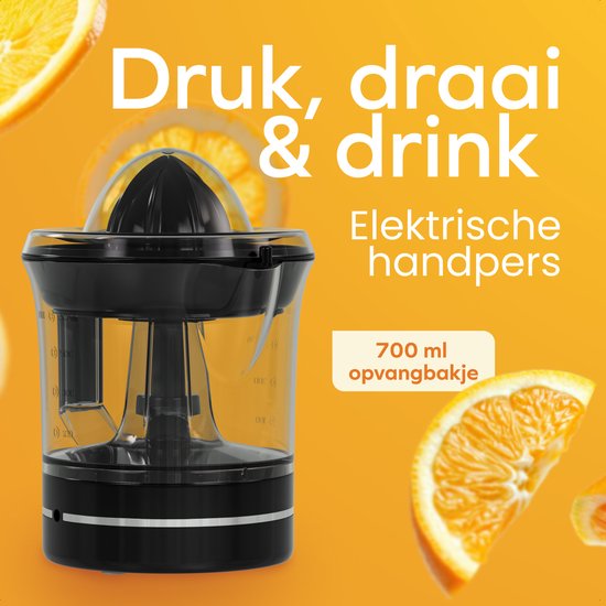 KitchenBrothers Zitruspresse - Kompakt - Manuell - 0.7L - Schwarz