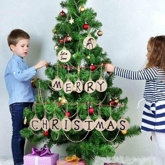 Giftmas Holz-Weihnachtskugeln - Weihnachtsdekoration für drinnen - Holz-Weihnachtskugel - Weihnachten - â€šÃ¥Ã„6,5cm - 50 Stück
