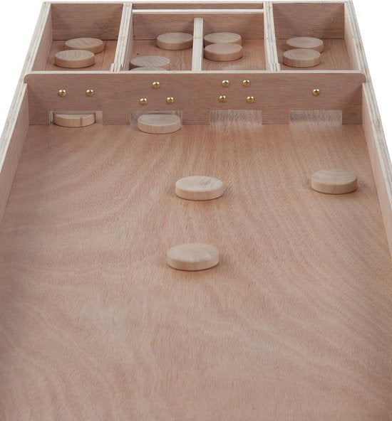Shuffleboard-Wettkampfmodell aus Holz, 200 cm – inklusive 30 Shuffleboard-Steine – Shuffleboard aus Multiplex-Holz für zu Hause und die Freizeit – Gesellschaftsspiel – Longfield