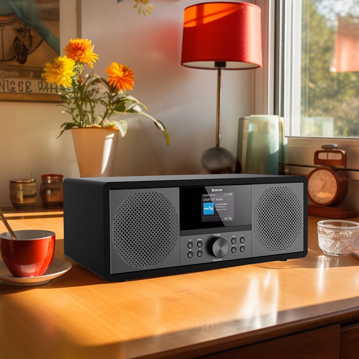 Denver - Internetradio & DAB+ Radio - MIR-270 - 2,4-Zoll-Farbdisplay - 200W Bluetooth & CD-Player - USB & AUX - Kunststoff & Metall - Schwarz
