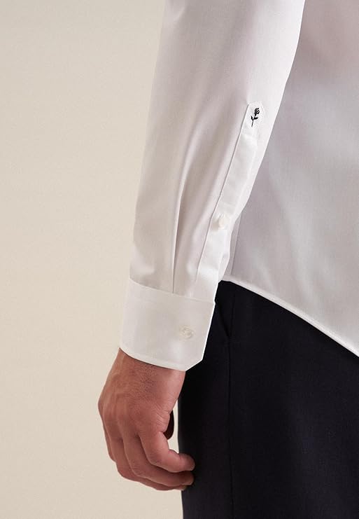 Seidensticker Herren Business Hemd - Shaped Fit - Bügelfrei - Kentkragen - Langarm - 100% Baumwolle - Größe M