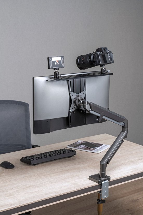 Monitorregal für Live-Streaming - Verstellbares Monitorregal - All-in-One Studio-Setup-Regal - Mikrofonhalter