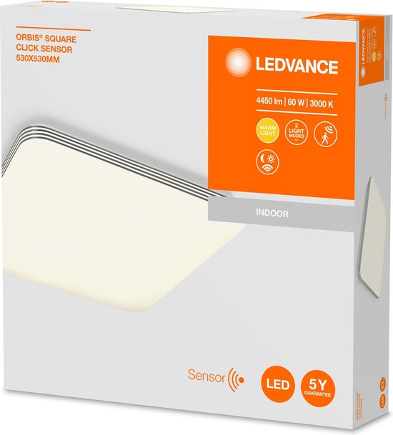 LEDVANCE Wand- und Deckenleuchte LED: für Decke, ORBIS CLICK SENSOR / 6- W, 22-...24- V, Abstrahlwinkel: 12-, Warmweiß, 3- K, Gehäusematerial: Stahl, IP2-