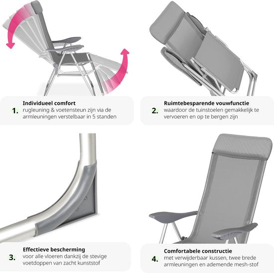 tectake - Satz von 2 klappbaren Gartenstühlen
