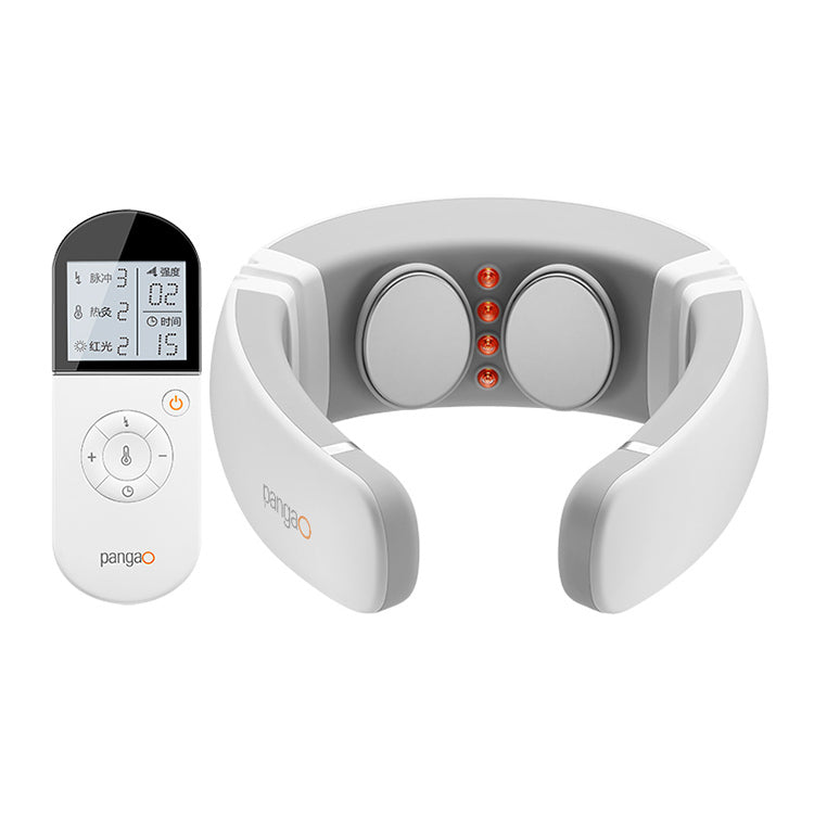 Pangao P6 Nackenmassagegerät mit Wärmefunktion – 6 Massageprogramme und 6 Intensitätsstufen – Wiederaufladbar und kabellos – Mit zusätzlichen Elektrodenpads