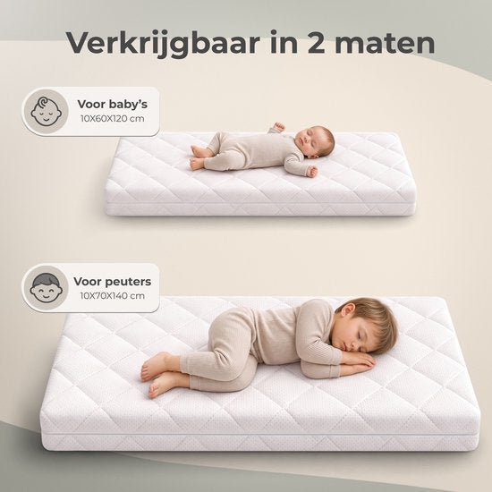 CozySense® Babymatratze 70 x 140 cm – Kinderbettmatratze – Babymatratzen – atmungsaktive Baumwolle – abnehmbarer Bezug – OEKO-TEX®- und CertiPUR-US®-zertifiziert – 10 cm