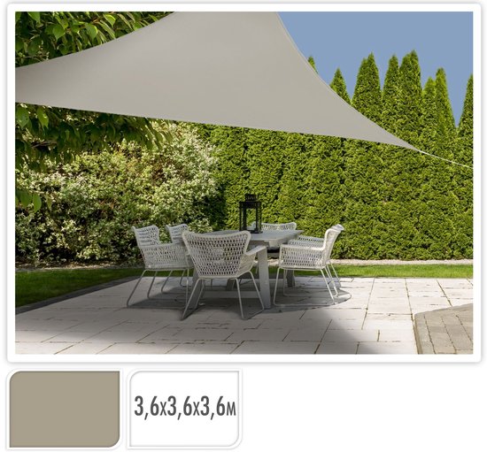 Ambiance Sonnenschutz-Tuch, dreieckig, 360 x 360 x 360 cm, sandfarben