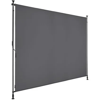 tectake Taija Klemm-Sonnenschutz 208 x 310 cm – Balkon- und Terrassen-Sonnenschutz – UV-Schutz 50+ – Ohne Bohren – Polyester – Anthrazit