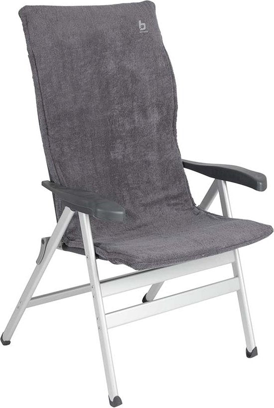 Bo-Camp – Stuhlauflage M – Universal – Gepolstertes Frottee – Grau