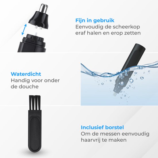 Nuvance - Nasentrimmer - Nasentrimmer Männer und Frauen - Ohrentrimmer - Nasenhaartrimmer - Usb Wiederaufladbar - Waschbar