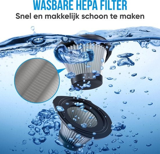 Strex - kabelloser Nass- und Trockensauger - Dustbuster - 3 Aufsätze - 14000PA - LED-Beleuchtung