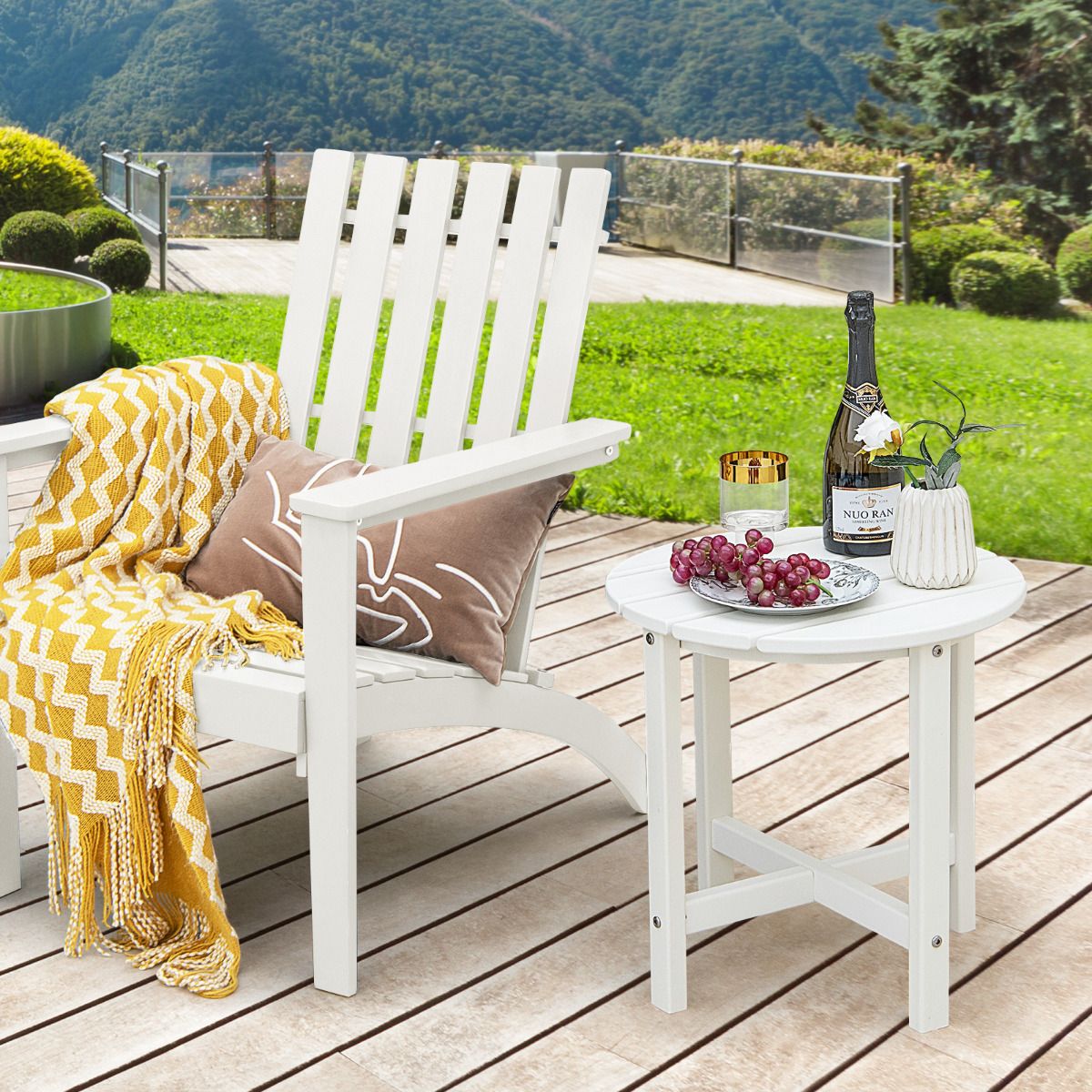 Coast Beistelltisch – rund – wetterfestes HDPE – weiß 46 x 46 x 46 cm