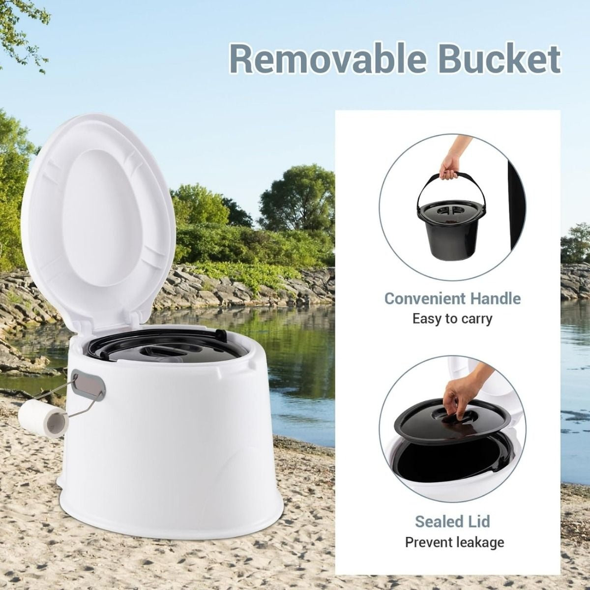 Coast Camping Toilette Tragbare Reisetoilette - Weiß