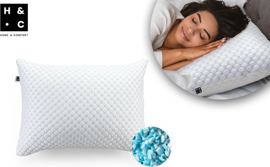 H&C Memory Foam Pillow - Füllbare Dicke - Kalte und warme Seide - Für Seitenschläfer