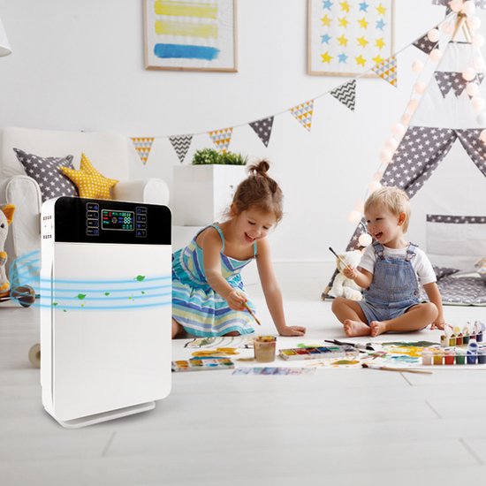 Livington AirPurifier – Luftreiniger 30 m² Weiß – 6-stufiges Filtersystem – HEPA-Filter, Aktivkohlefilter, UV-Filter, Ionisator