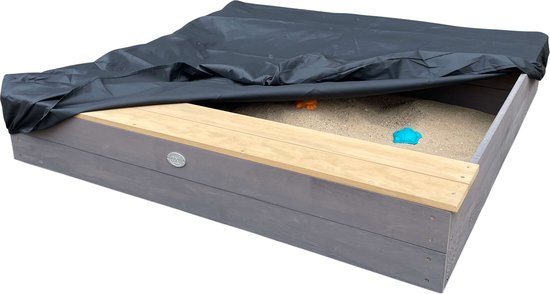 AXI Evy Sandkasten mit Wasserbecken und Stauraum Grau/Braun – inklusive Zubehörset