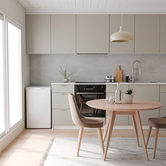 KitchenBrothers Kühlschrank - 81L - Tischkühlschrank mit Gefrierfach - Eisfach - Frigo - Freistehend - Weiß