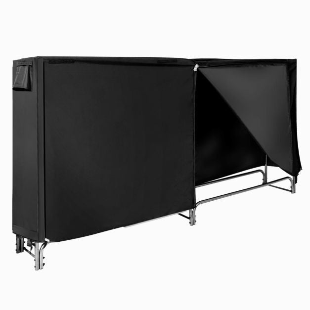 Coast Kaminholzregal für den Innen- und Außenbereich - 240 x 35,5 x 122,5 cm - Schwarz