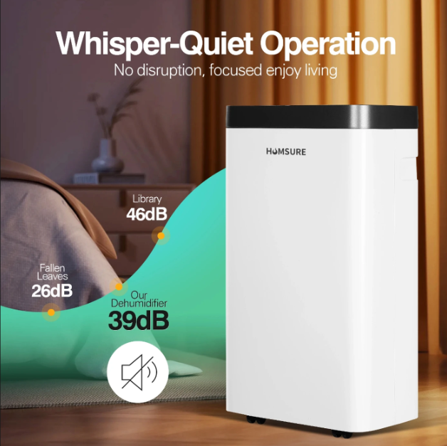 Humsure Luftentfeuchter 16 l/Tag – 25 m² – Timer – Rollen – Weiß