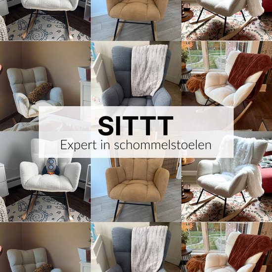 SITTT Schaukelstuhl - Entspannungssessel für das Babyzimmer - Sessel - Fütterungsstuhl - Hellgrau