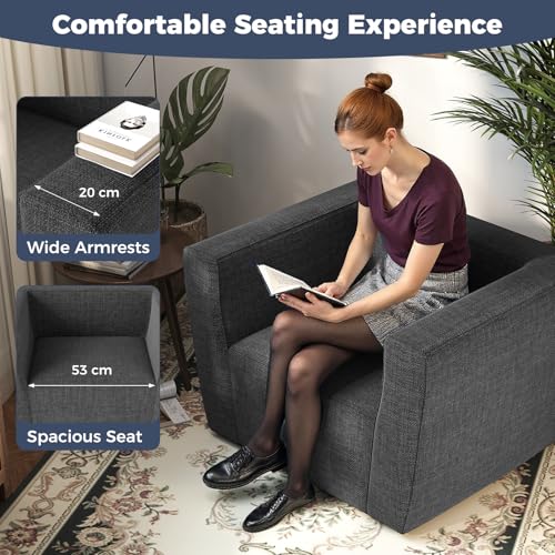Coast Aufblasbarer Sessel – Abnehmbarer Bezug – Grau – 81 x 104 x 67 cm