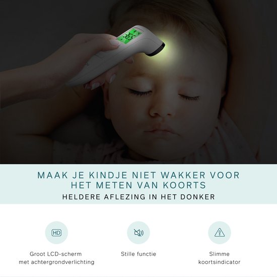 Bintoi XE200 Infrarot-Stirnthermometer - Kontaktlos - präzise Temperaturmessung - für Babys und Erwachsene – Weiß